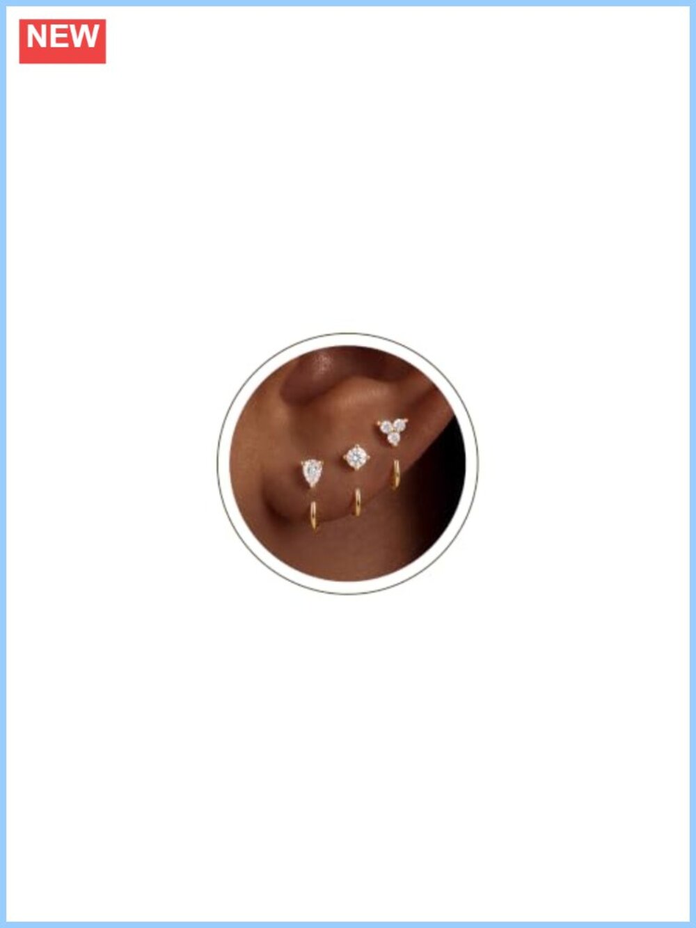 14k Gold Silver Plated Backless Hoop Huggie Earrings Set for Women